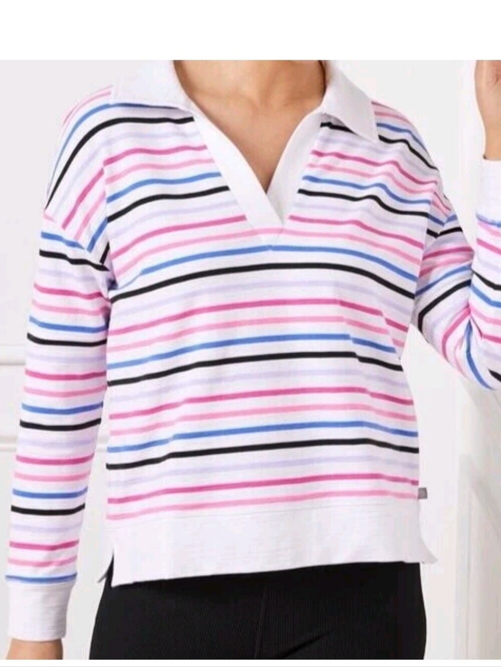Talbots Coastal Preppy Collared Sweatshirt